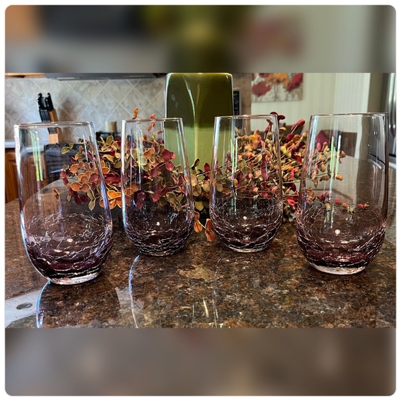 Pier 1 Other - Pier 1-Amethyst Crackle Tumblers-Set of Four-Remarkable!!!